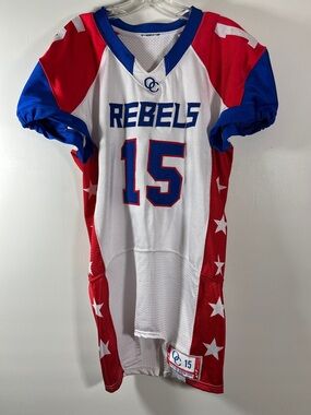 Rebels Jersey Boys Red White & Blue Elastic Top of Sleeves V Neck